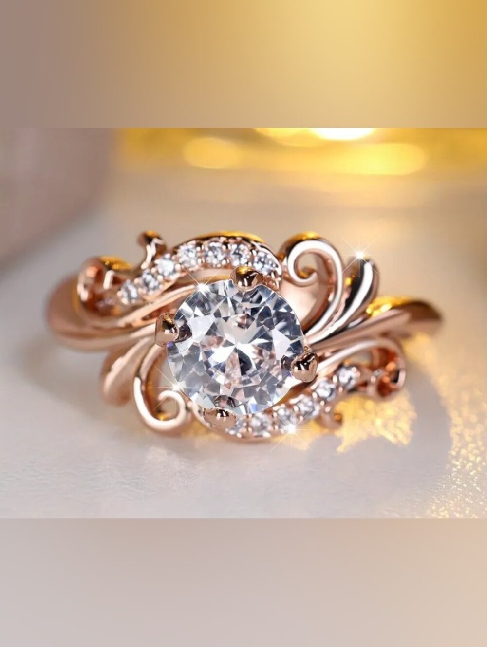 ❤️ $9 Each Or Bundle 4/$20 Rose Gold Swirl Solitaire Ring